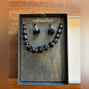 Matching 3 piece Black and Silver Covington Jewelry Set, New, NIB